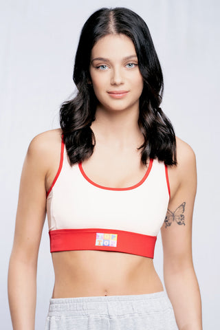 Sports bra - White red - TOPTOP