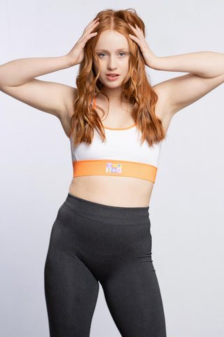 Sports bra - Orange white - TOPTOP