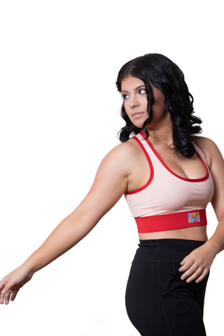 Sports bra - White red - TOPTOP