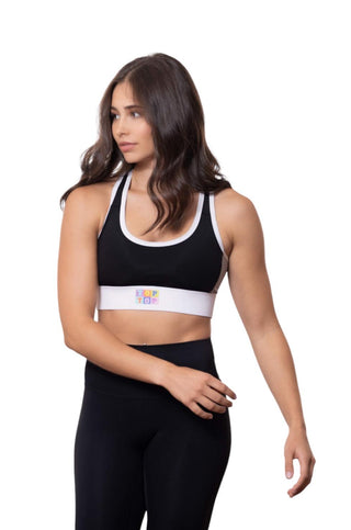 Sports bra - Black, white, gray and pink