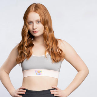 Soutien-gorge sport - Rose pétale & Gris (Vente finale)