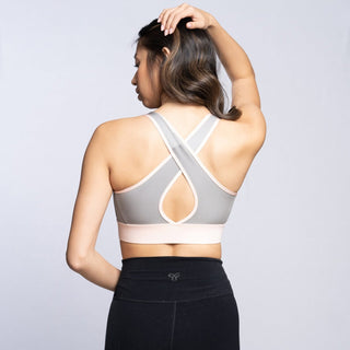 Soutien-gorge sport - Rose pétale & Gris (Vente finale)
