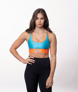 Soutien-gorge sport - Turquoise-Orange-Jaune