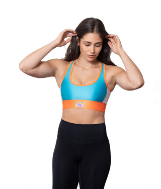 Soutien-gorge sport - Turquoise-Orange-Jaune