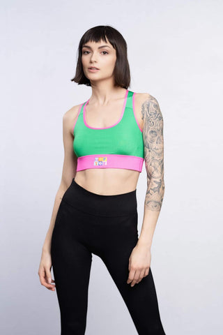 Sports bra - Pink green