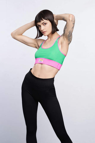 Sports bra - Pink green