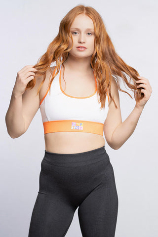 Sports bra - Orange white - TOPTOP
