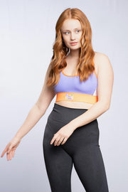 Soutien-gorge sport - Lilas orange et blanc- TOPTOP Ambition et Confiance