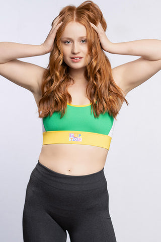 Sports bra - Green yellow - TOPTOP Positivism and confidence